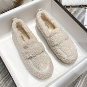 Warme teddy loafers voor dames