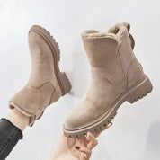 Warme gevoerde dames winterboots met rits