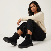 Warme gevoerde dames winterboots met rits