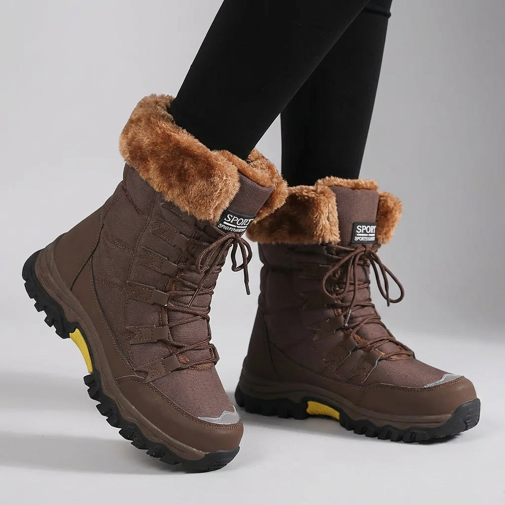 Warme gevoerde dames winterlaarzen met antislip zool