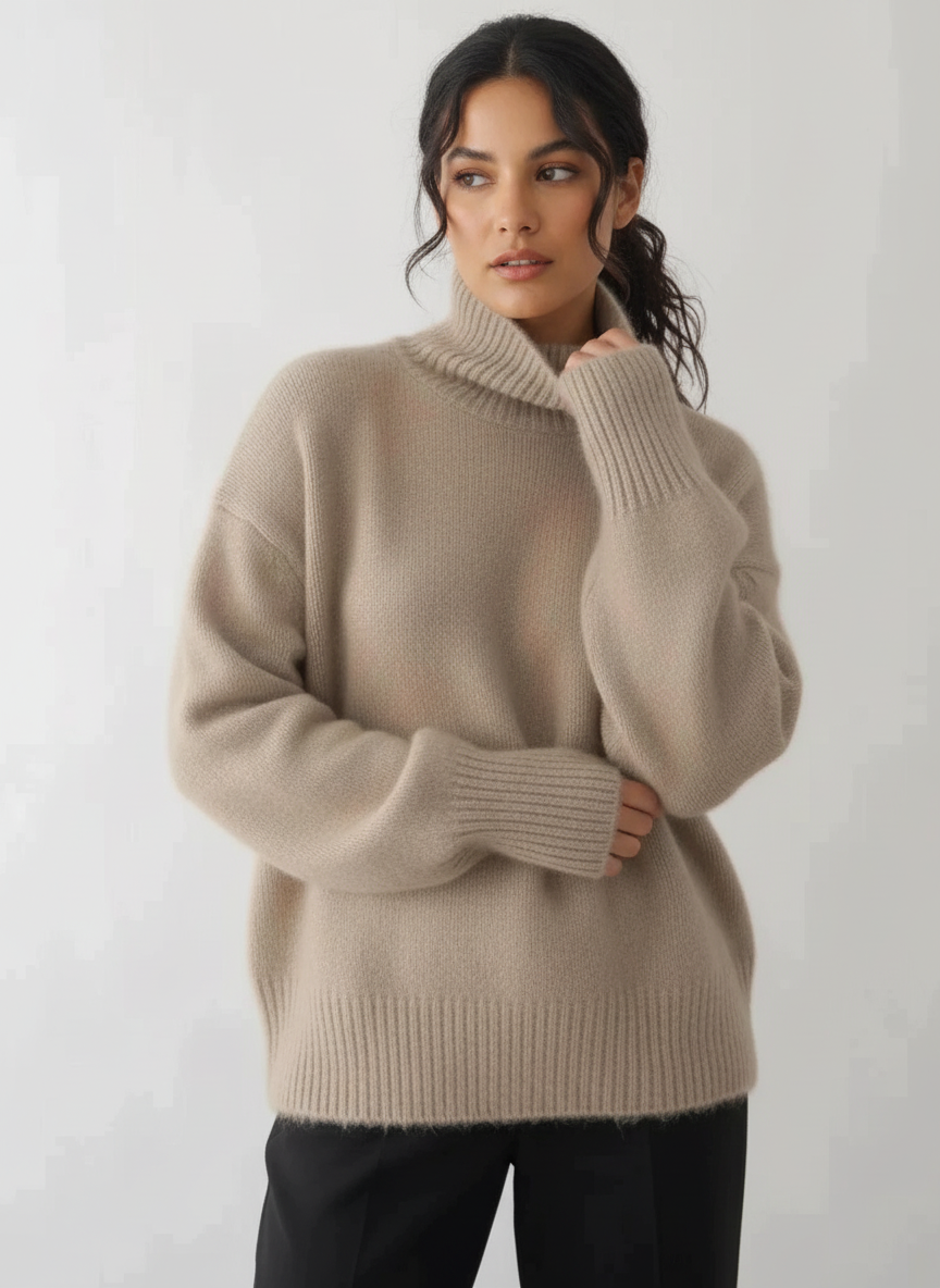 Warme zachte oversized damescoltrui