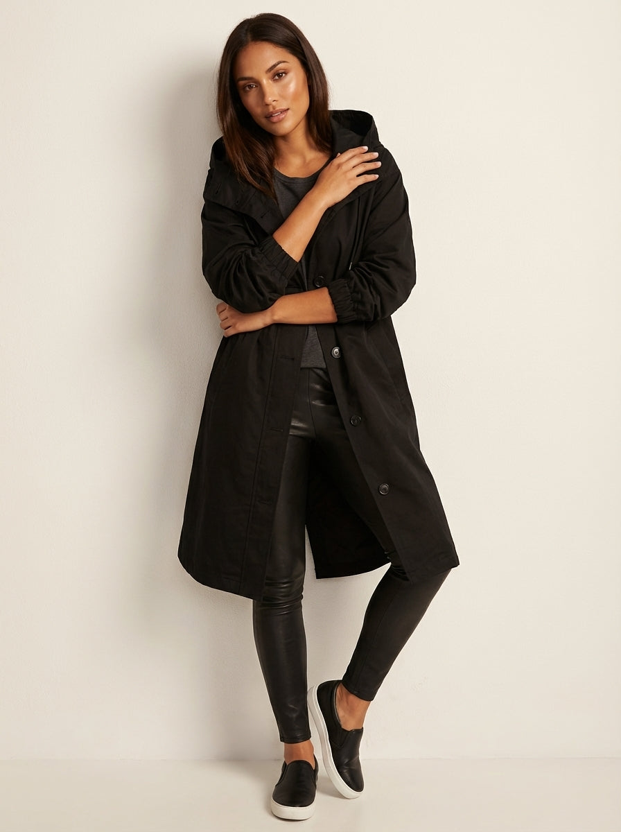 Waterafstotende lange dames trenchcoat