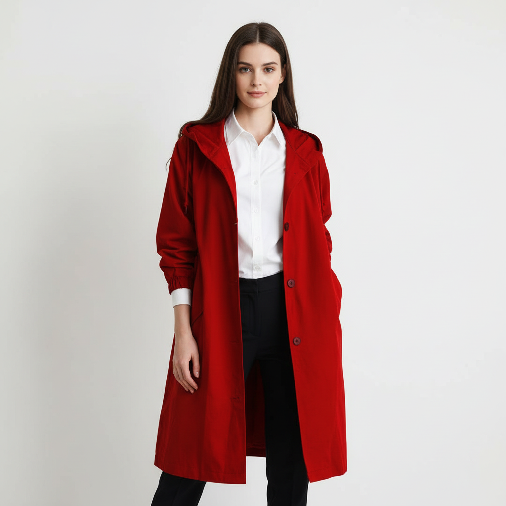 Waterafstotende lange dames trenchcoat