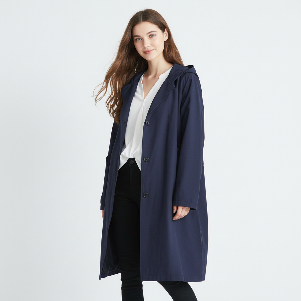 Waterafstotende lange dames trenchcoat