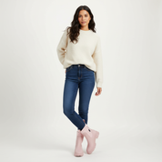 Waterdichte damesregenboots met warme sok