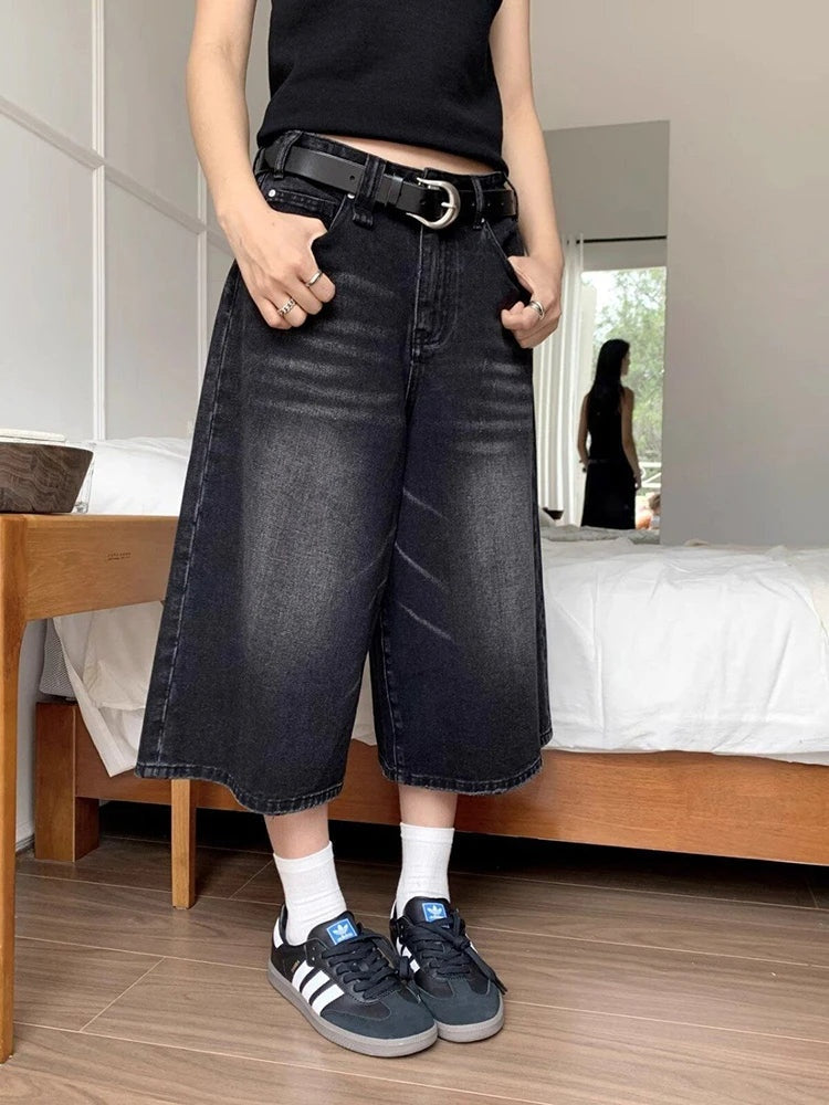 Wide-leg denim culotte dames – Rebel