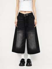 Wide-leg denim culotte dames – Rebel