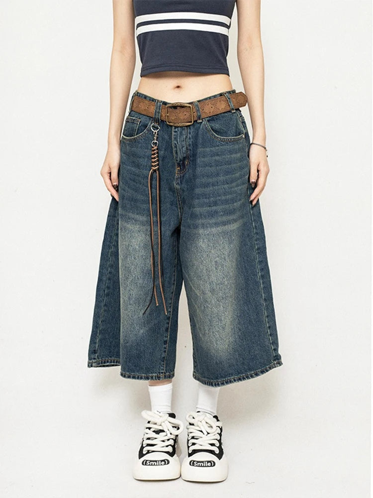Wide-leg denim culotte dames – Rebel