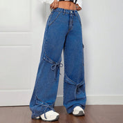 Wide-leg strikdetail jeans dames – Roxy