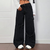 Wide-leg strikdetail jeans dames – Roxy