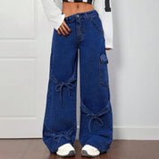 Wide-leg strikdetail jeans dames – Roxy