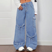 Wide-leg strikdetail jeans dames – Roxy