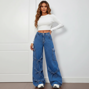 Wide-leg strikdetail jeans dames – Roxy