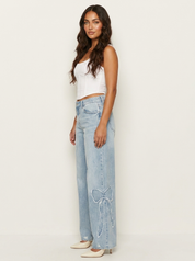 Wide leg jeans met denim details - Nova