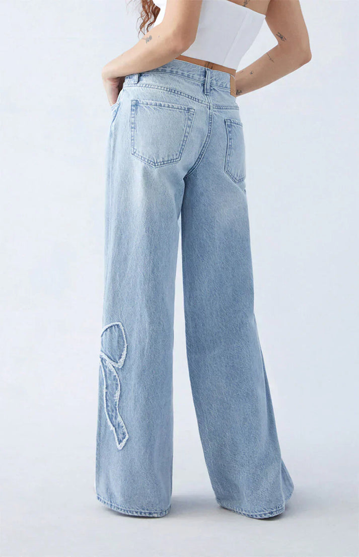 Wide leg jeans met denim details - Nova