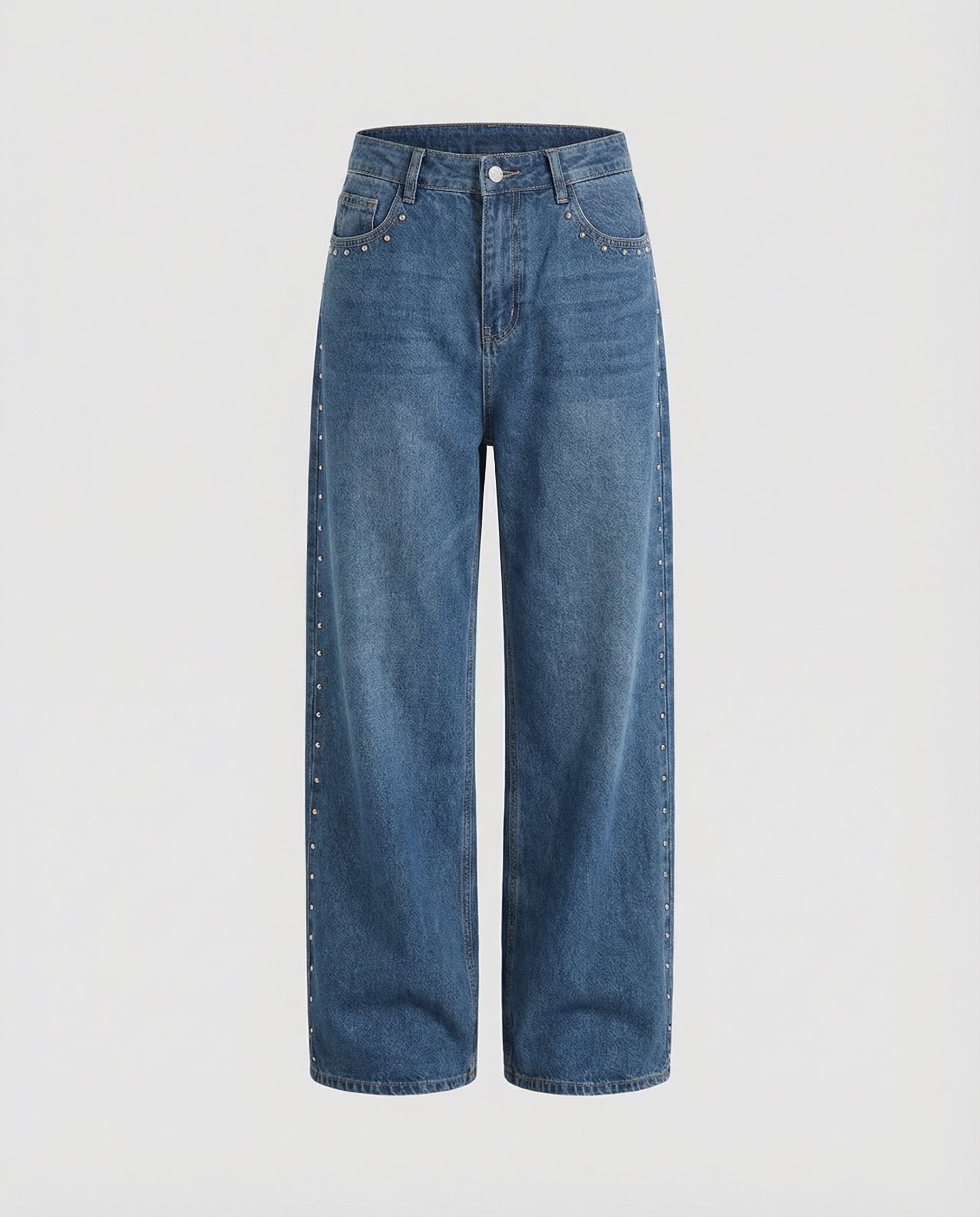 Wide leg jeans met studs - Vivid