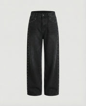 Wide leg jeans met studs - Vivid