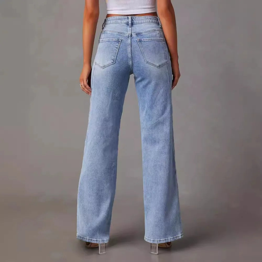 Wijde denim met hoge taille – Sevienne