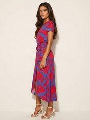 Wikkeljurk met kleurrijke print - Vivienne