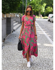 Wikkeljurk met kleurrijke print - Vivienne