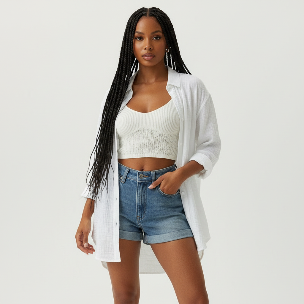 Witte boho blouse met geborduurd oog detail en losvallende pasvorm – Jamie