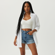 Witte boho blouse met geborduurd oog detail en losvallende pasvorm – Jamie