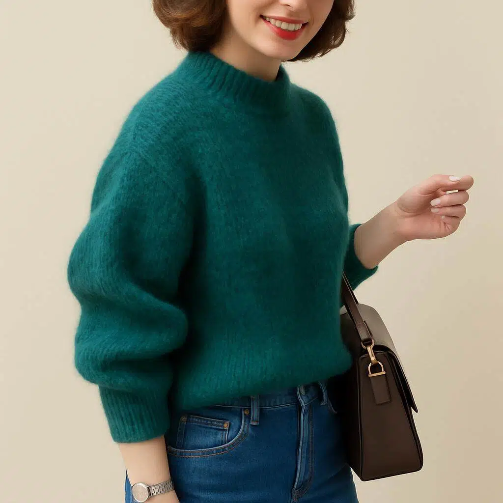 Zachte oversized trui met hoge hals