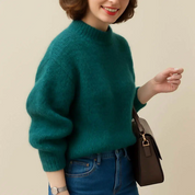 Zachte oversized trui met hoge hals