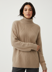 Zachte coltrui dames met kabelstructuur – Ellis