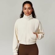 Zachte cropped fleece jas – Mila