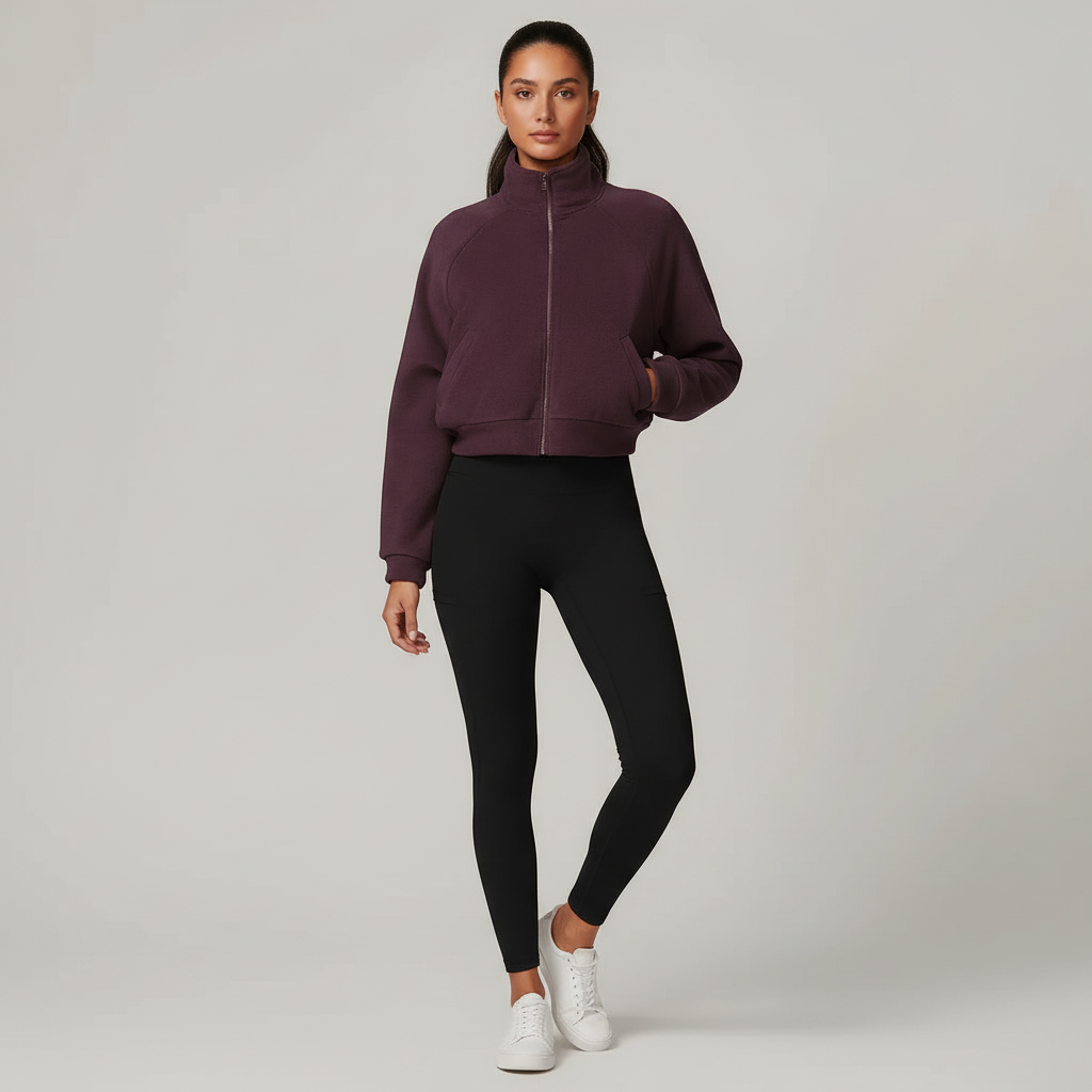 Zachte cropped fleece jas – Mila