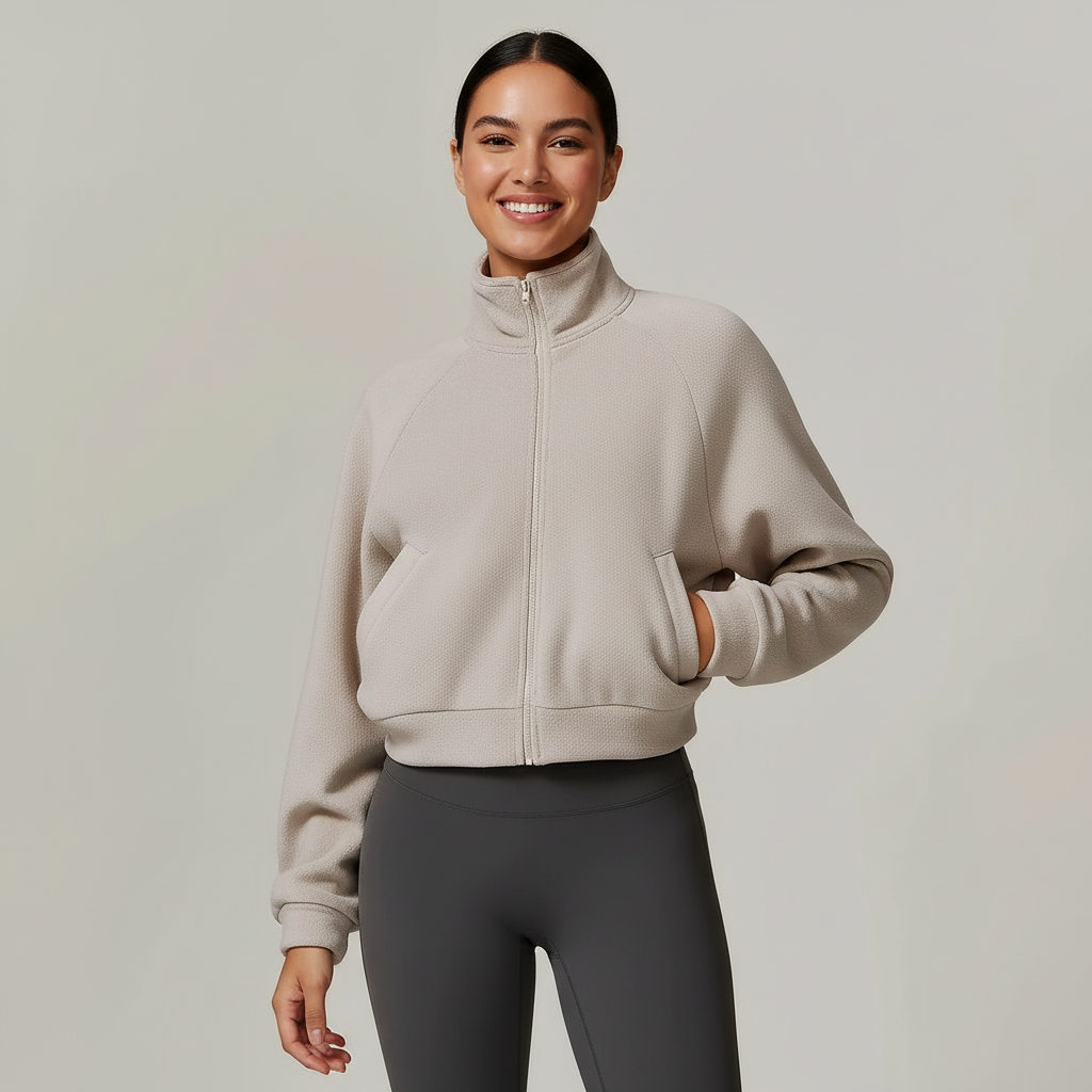 Zachte cropped fleece jas – Mila