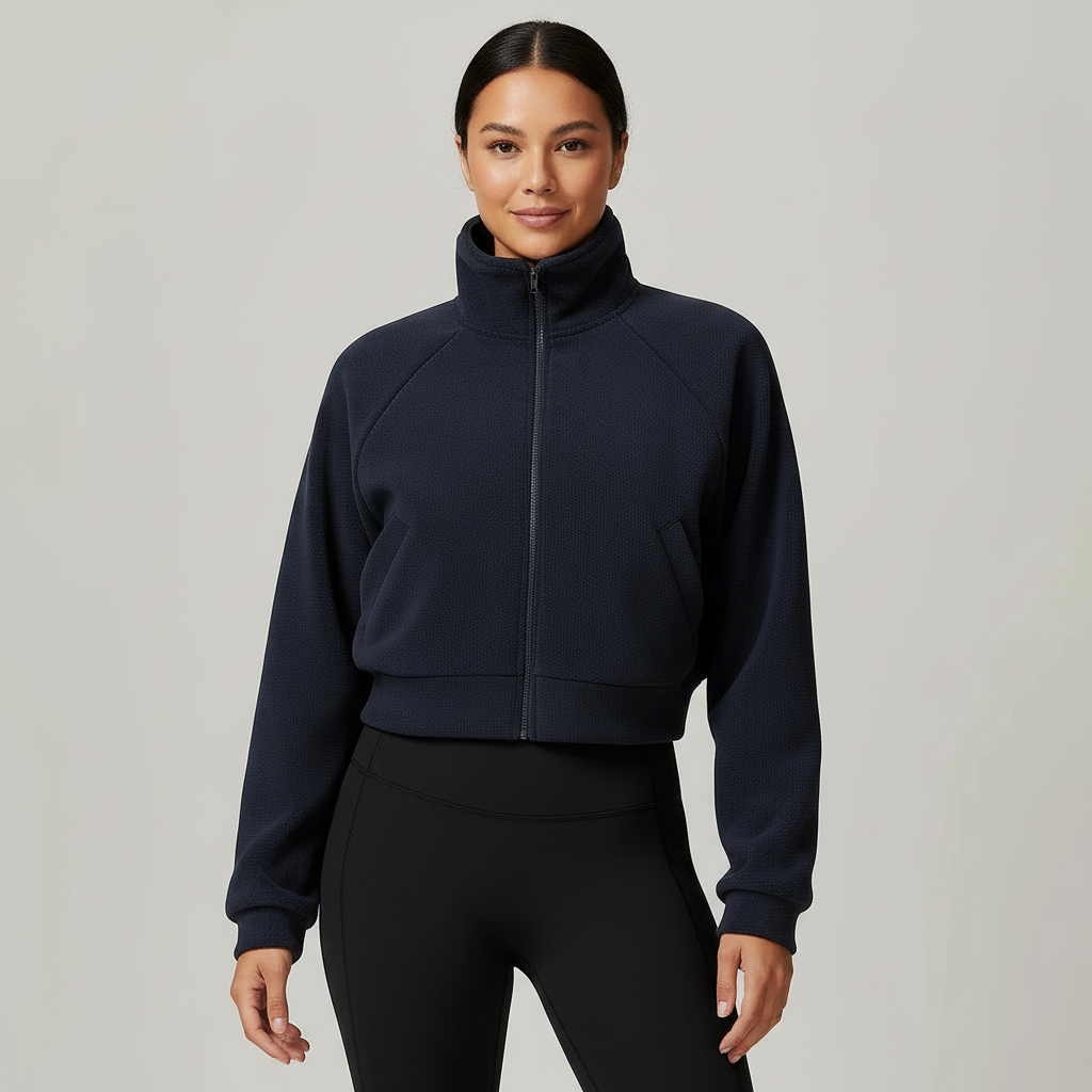 Zachte cropped fleece jas – Mila