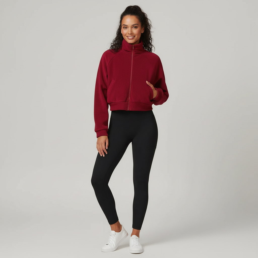Zachte cropped fleece jas – Mila