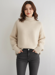 Zachte dames coltrui met losse pasvorm en tijdloos design