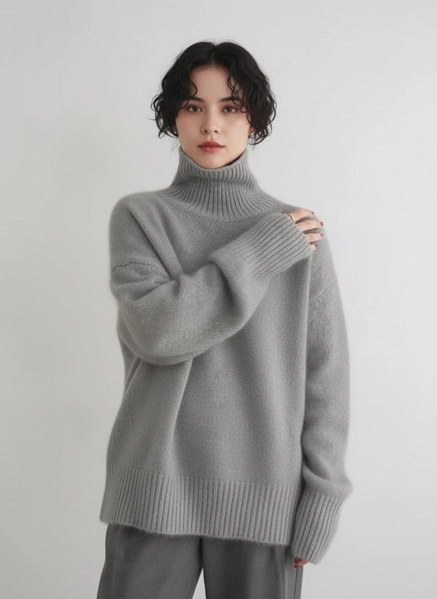 Zachte dames coltrui met losse pasvorm en tijdloos design