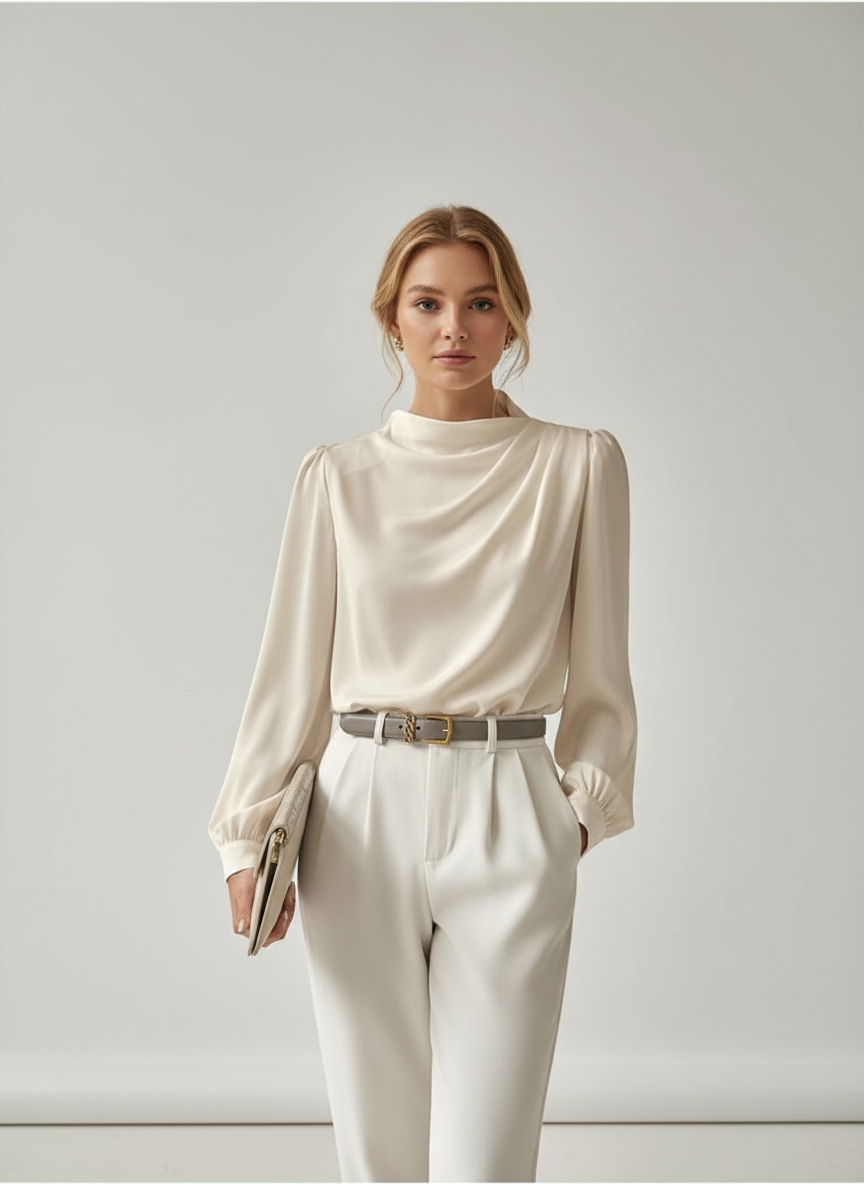 Zachte drapering elegante blouse – Hera