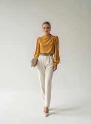 Zachte drapering elegante blouse – Hera