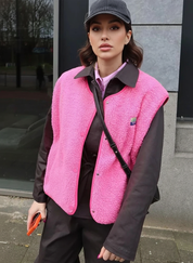 Zachte fleece damesbodywarmer met warme voering