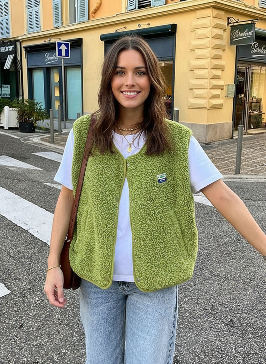 Zachte fleece damesbodywarmer met warme voering