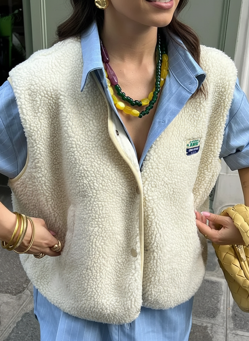 Zachte fleece damesbodywarmer met warme voering