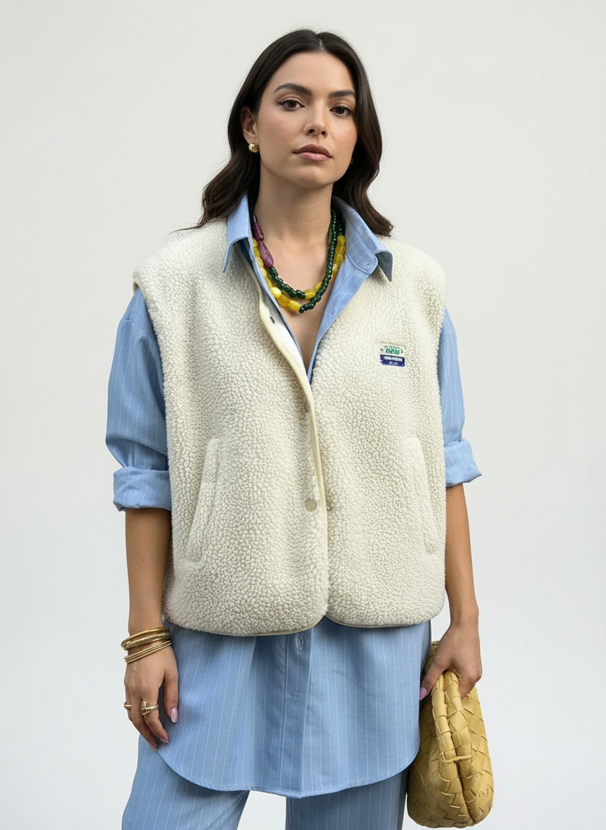 Zachte fleece damesbodywarmer met warme voering