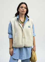 Zachte fleece damesbodywarmer met warme voering