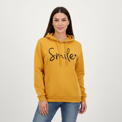 Zachte fleece dameshoodie met positieve print