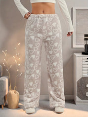 Zachte fleece lounge broek met print – Luna