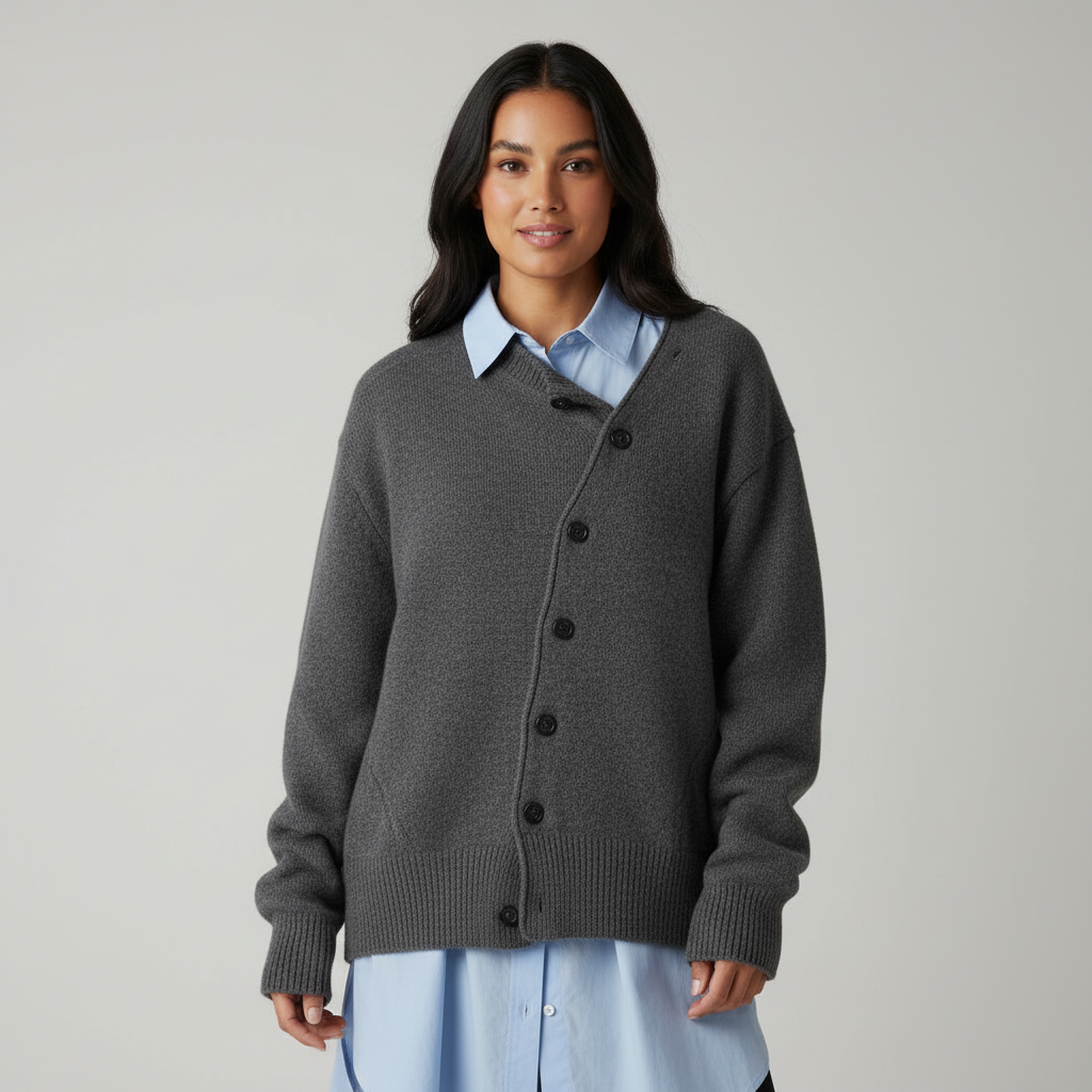 Zachte gebreide damescardigan