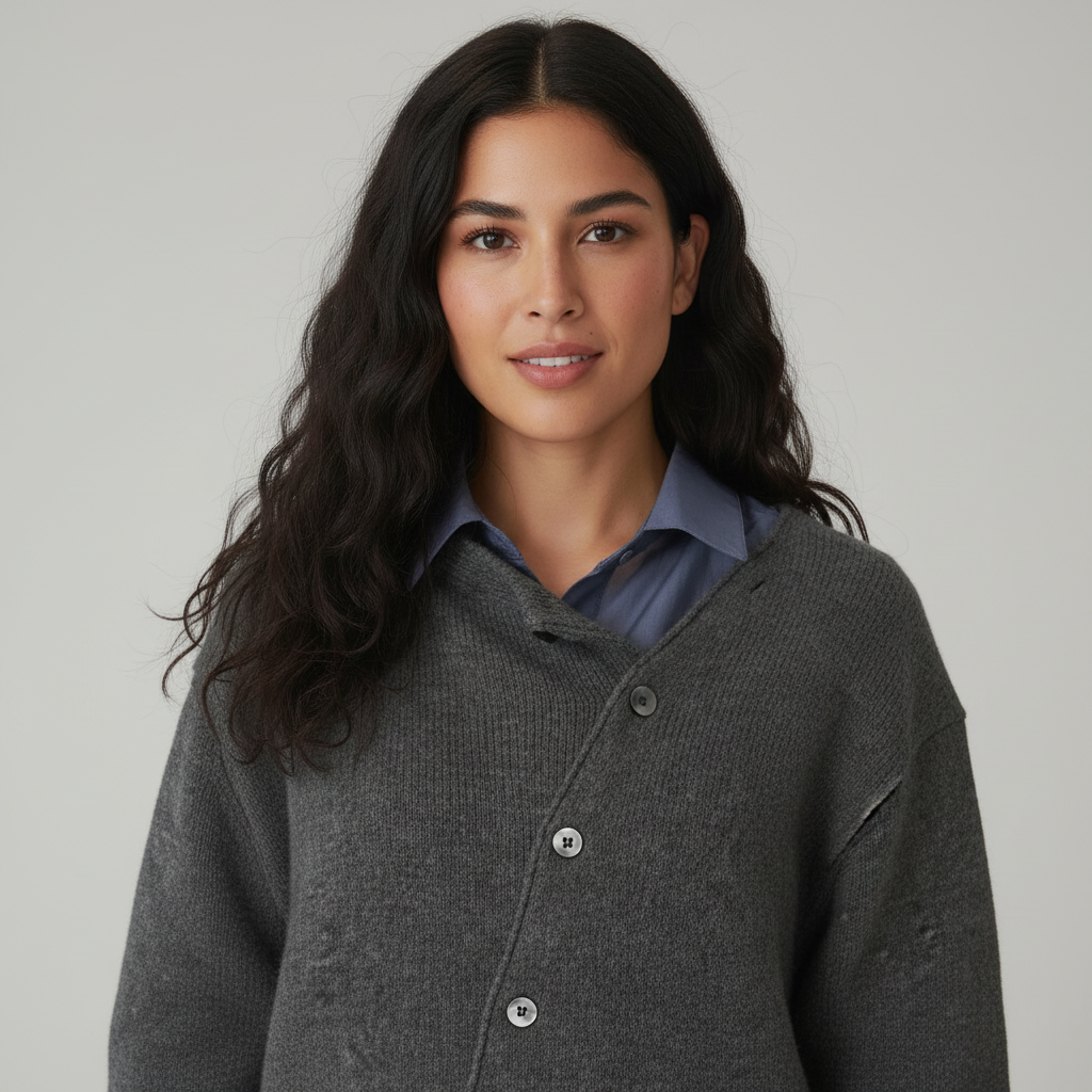 Zachte gebreide damescardigan