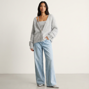 Zachte gebreide dames cardigan met knoopsluiting