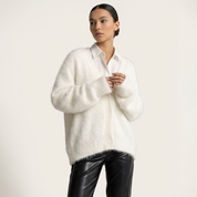 Zachte gebreide dames cardigan met knoopsluiting