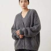 Zachte gebreide dames cardigan met knoopsluiting